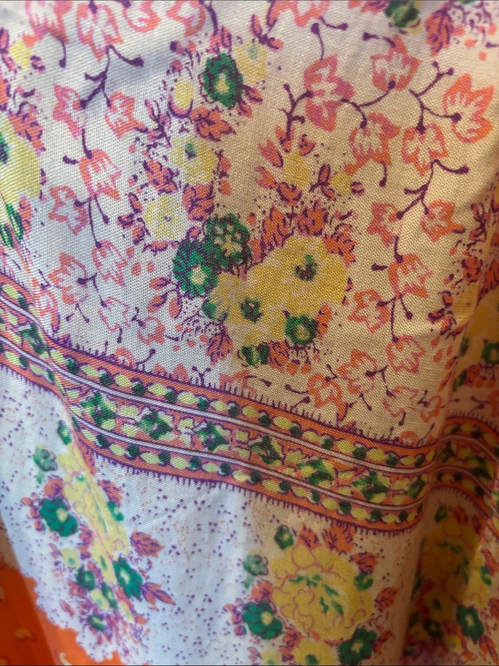 Anthropologie Maeve Ceresco Orange Floral Boho Peasant Blouse Top Size Medium - Picture 5 of 7